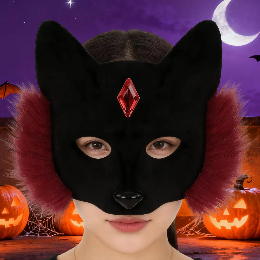 Cosplay Face Cover Realistic Headwear Canine Half Props Adults Kids Qme