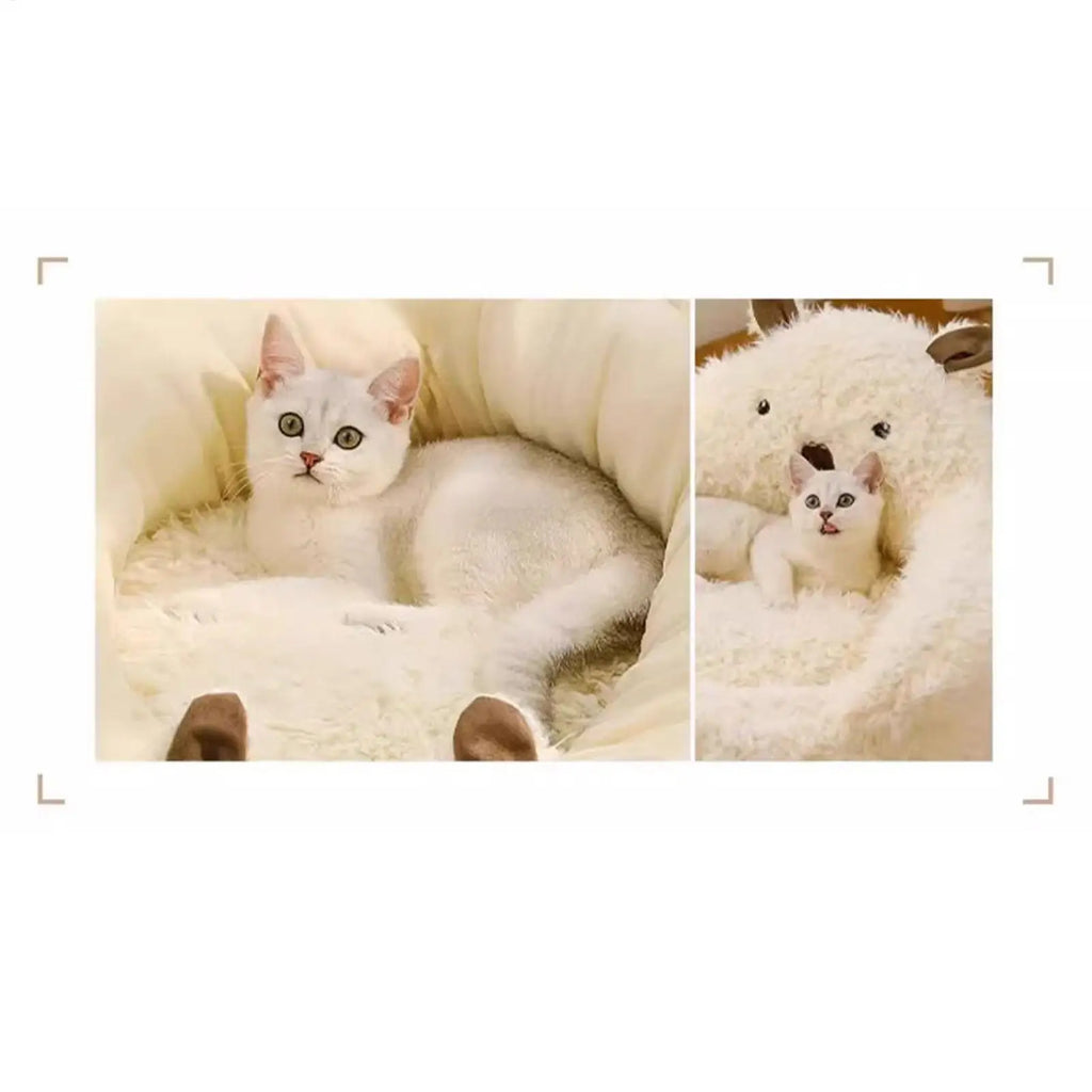 Cave Cat Beds House Tunnel Removable Nest Indoor Bed Outdoor Winter Qme