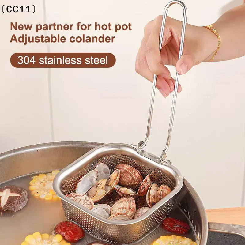 Pasta Basket Blanching Stainless Steel Fry Spaghetti Strainer Noodles Qme