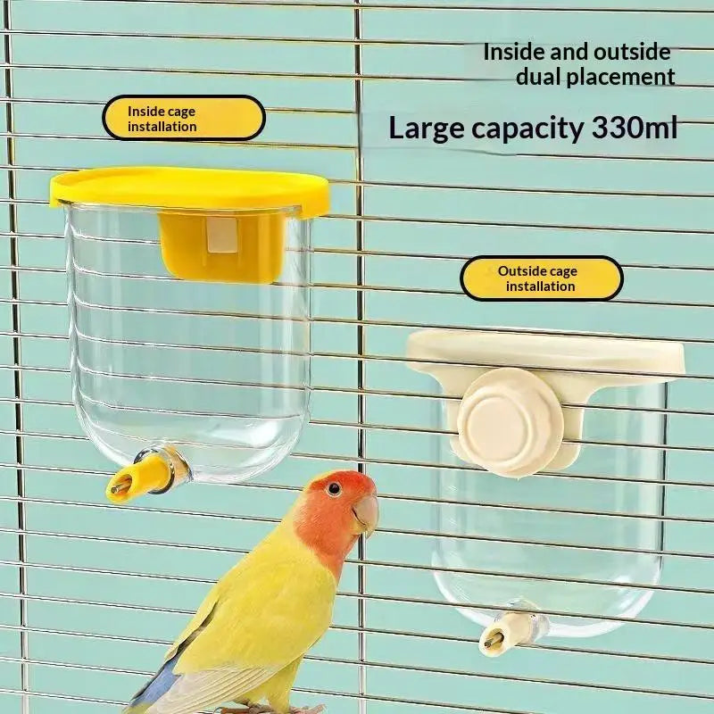 Tiger Skin Parrot Myna Water Feeder Birdcage Hanging Supplies Bird Qme