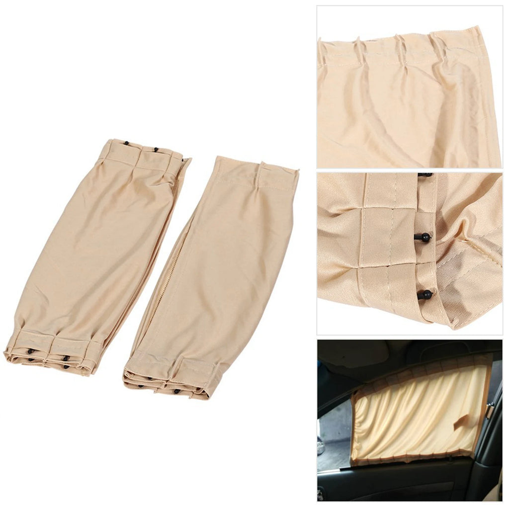 Car Window Sun Shade Foldable Sunshade 2 x 50s Car Sun Shade Window Curtain Adjustable SunShade Drape Visor Valance Curtain Qme