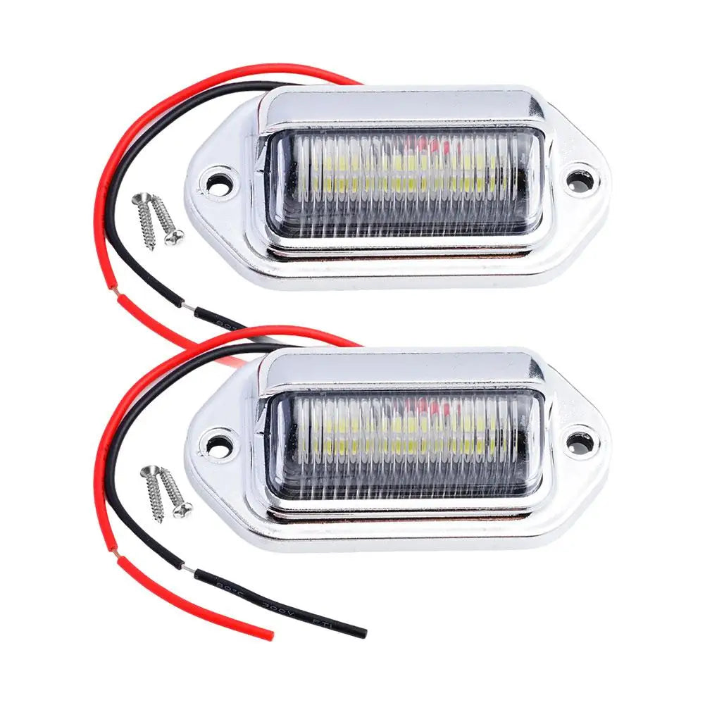 LED Car License Number Plate Light For SUV Truck Trailer Van Tag Step Lamp White Bulbs Car Products License Plate Lights Qme