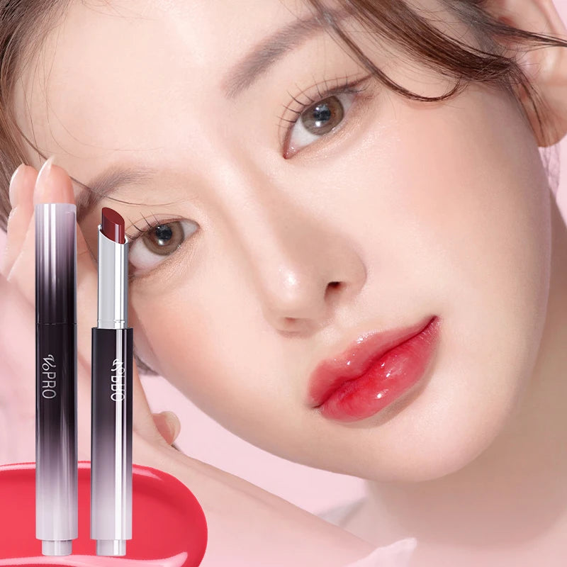 Moisturizing Water Light Lipstick,Mirror Gloss Jelly Gel Lip Gloss,Long-Lasting,Waterproof,Lightweight,Nourishing & Hydrating Qme