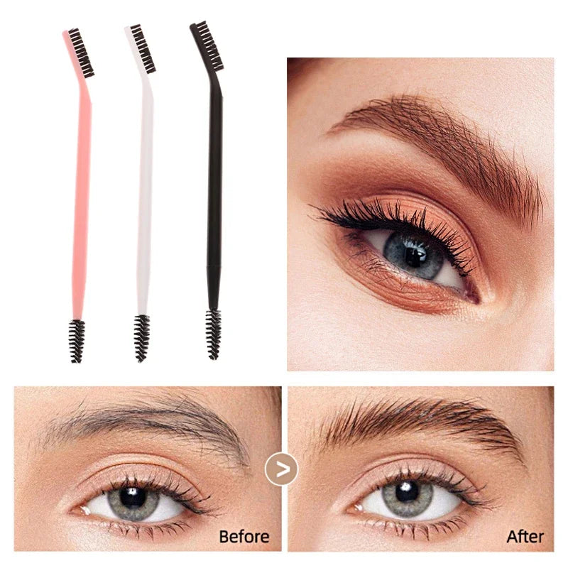 Double Headed Eyebrow Brush Eyelash Comb Shaper Eye Brow Grooming Qme