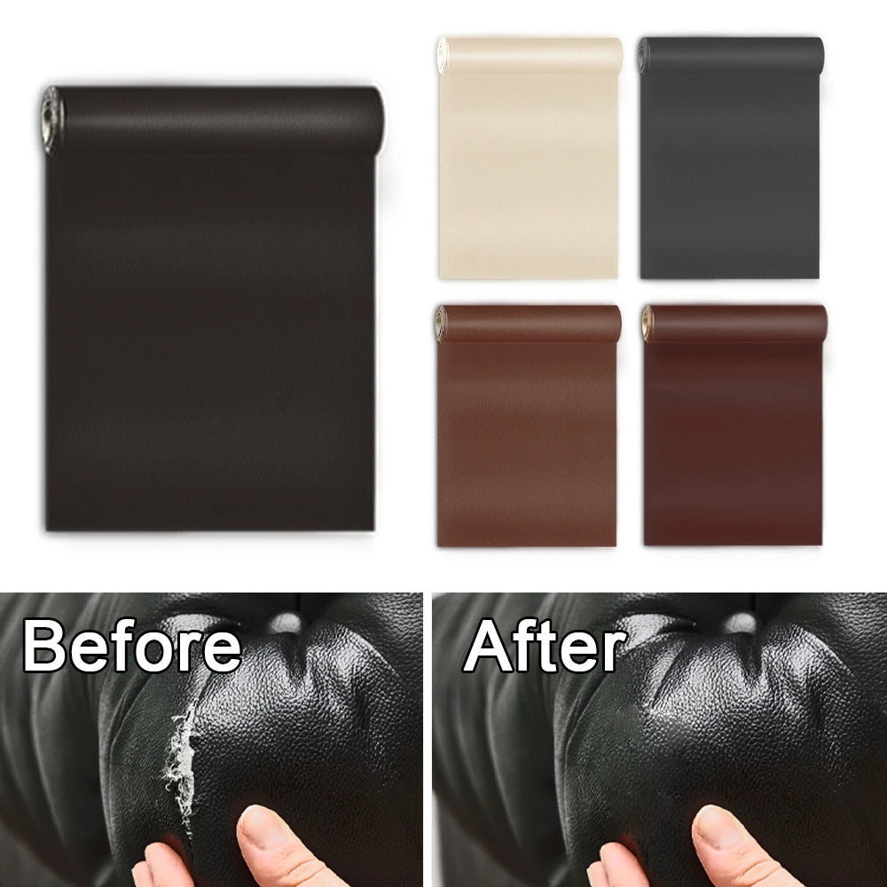 Self-Adhesive Leather Repair Patch Sofa Black PU Leather Sticker for Furniture Table Chair Clothes Car Seats Shoe Bags Fix Patch Qme