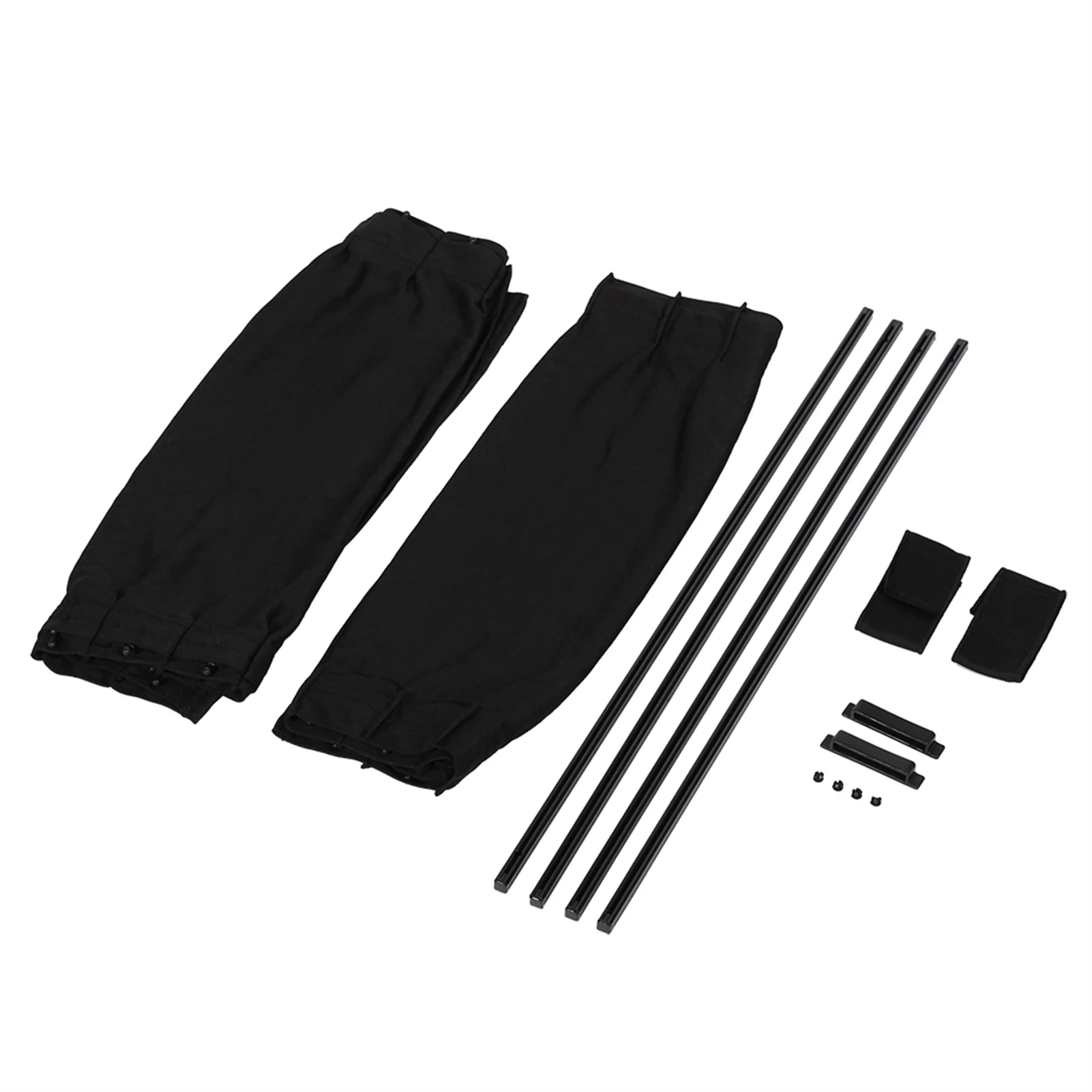 Car Window Sun Shade Foldable Sunshade 2 x 50s Car Sun Shade Window Curtain Adjustable SunShade Drape Visor Valance Curtain Qme black
