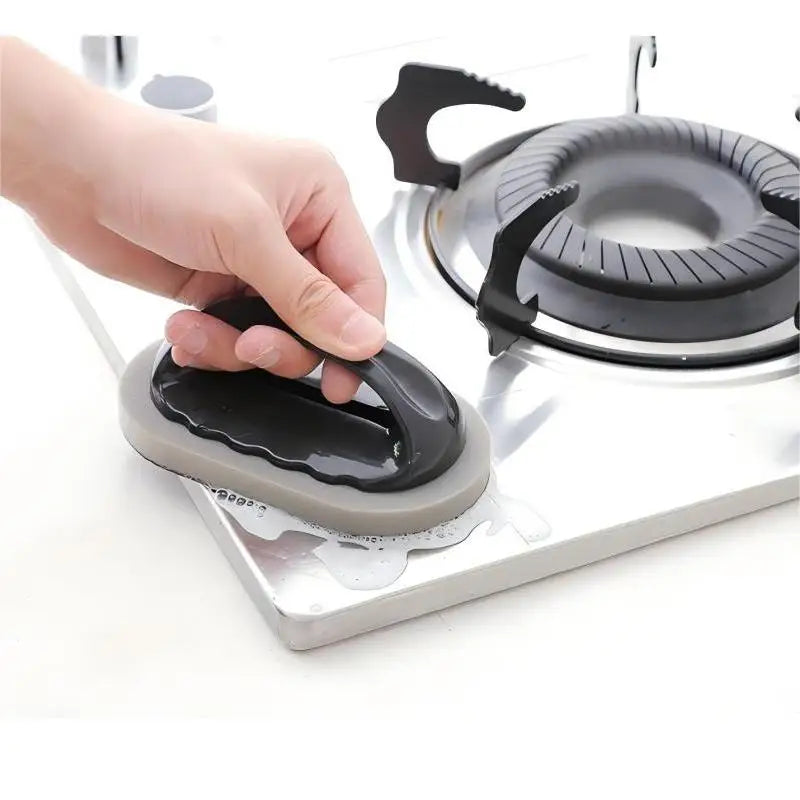 1pc With Handle Emery Sponge Rub Magic Rub, Suitable For Kitchen Countertops, Wash Pot Bottom Black Dirt, Wipe Chopping Board Qme