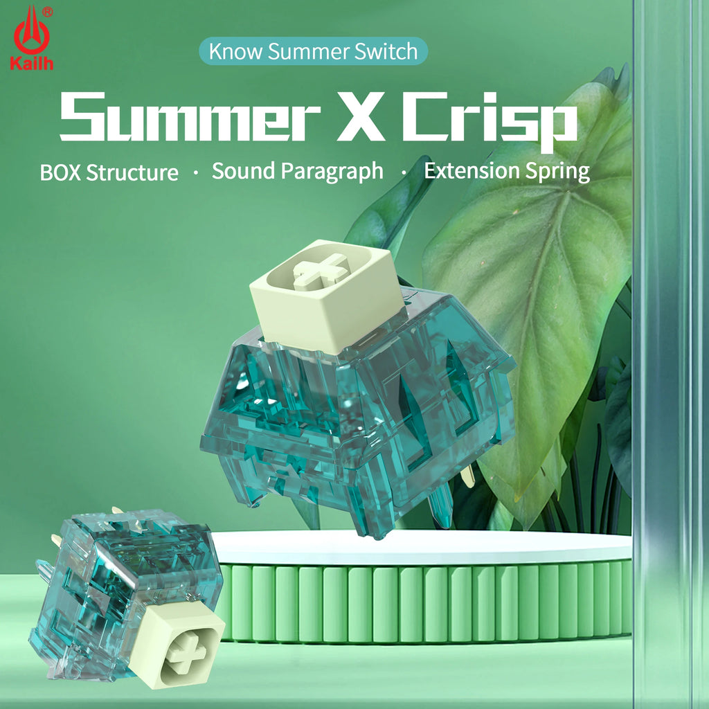 Kailh BOX Zhixia Switch Ethereal Sound Paragraph Class Cyan Switch Crisp Pre Lubricated Mechanical Keyboard Switch 5-Pin POM DIY Qme