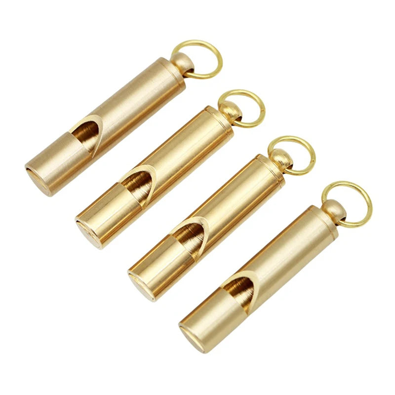 Brass Whistle Decibel Portable Outdoor Hiking Camping Life-saving Qme