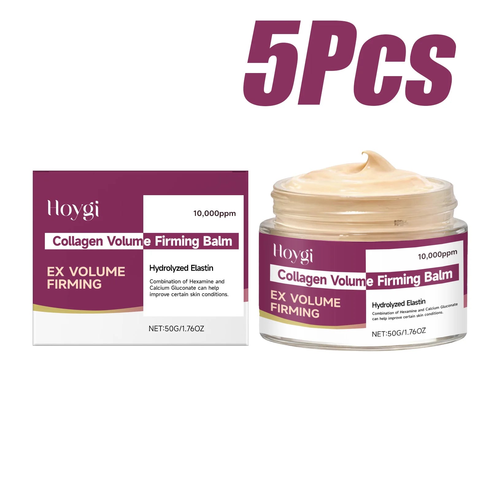 Calcium Collagen Firming Face Cream Skin Tightening Hydration Smooth Texture Lifting & Elasticity Face Cream for Sagging Skin Qme 5 x 50g Boxed