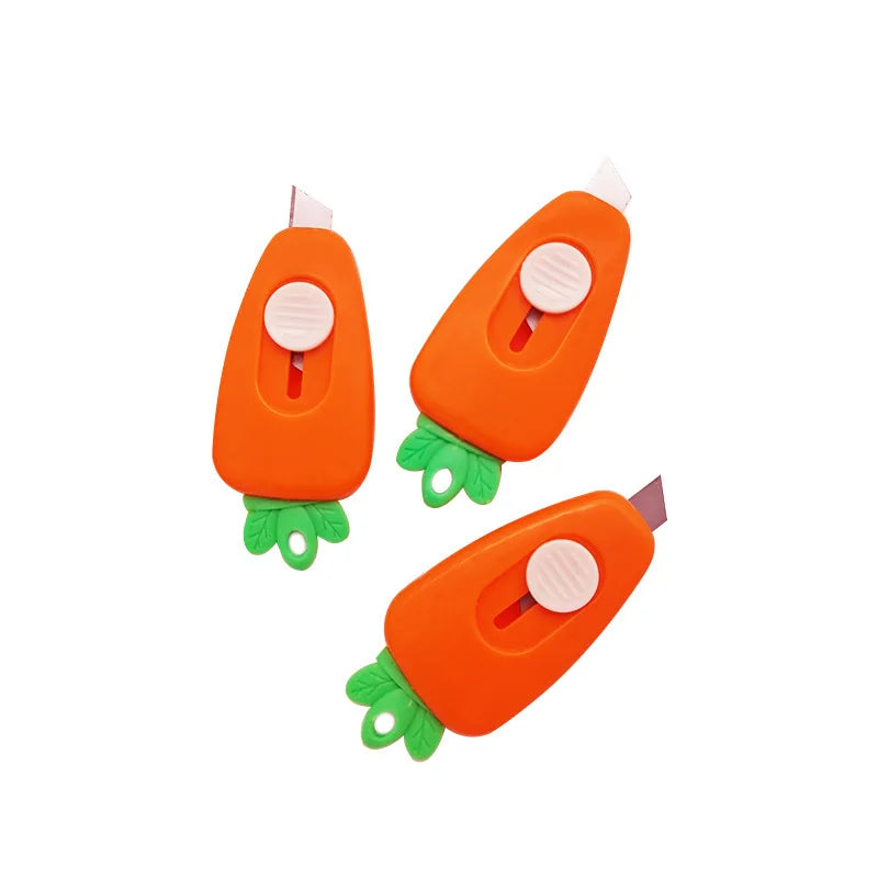 Lytwtw's Kawaii Mini Pocket Carrot INS Utility Knife Box Knife Paper Cutter Craft Wrapping Stationery Qme