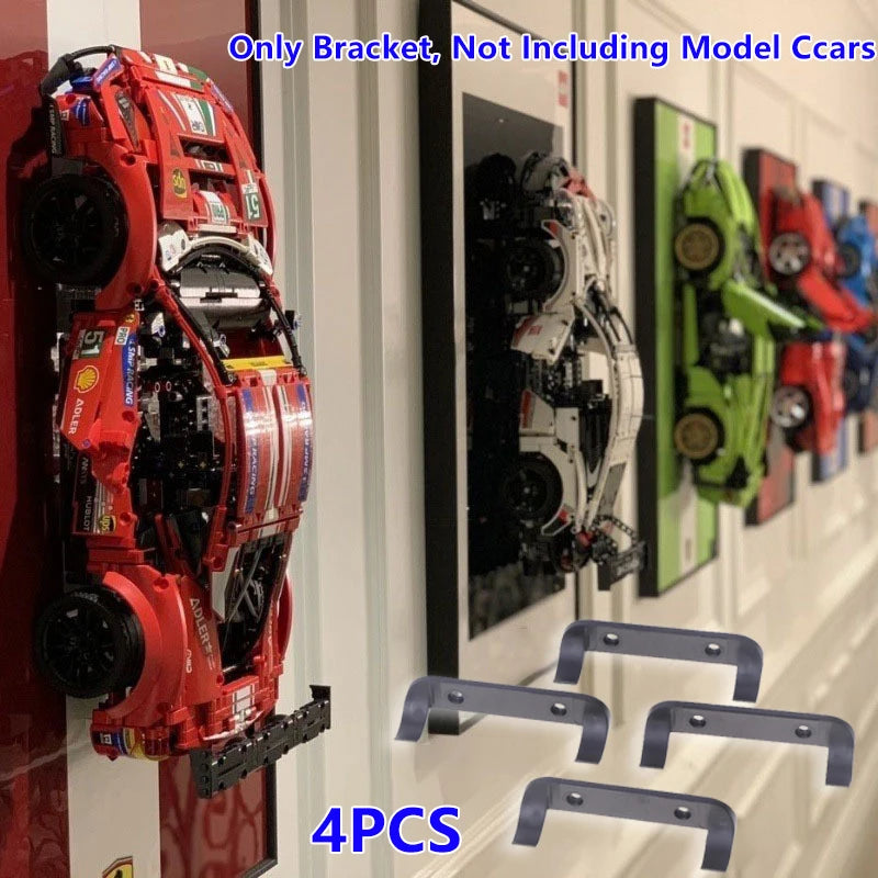 4Pcs Mount Firm Display Cars by Wheels on Wall Hanging Cars Display Rack Space-Saving Car Model Holder for MOC Car Models Toy Qme