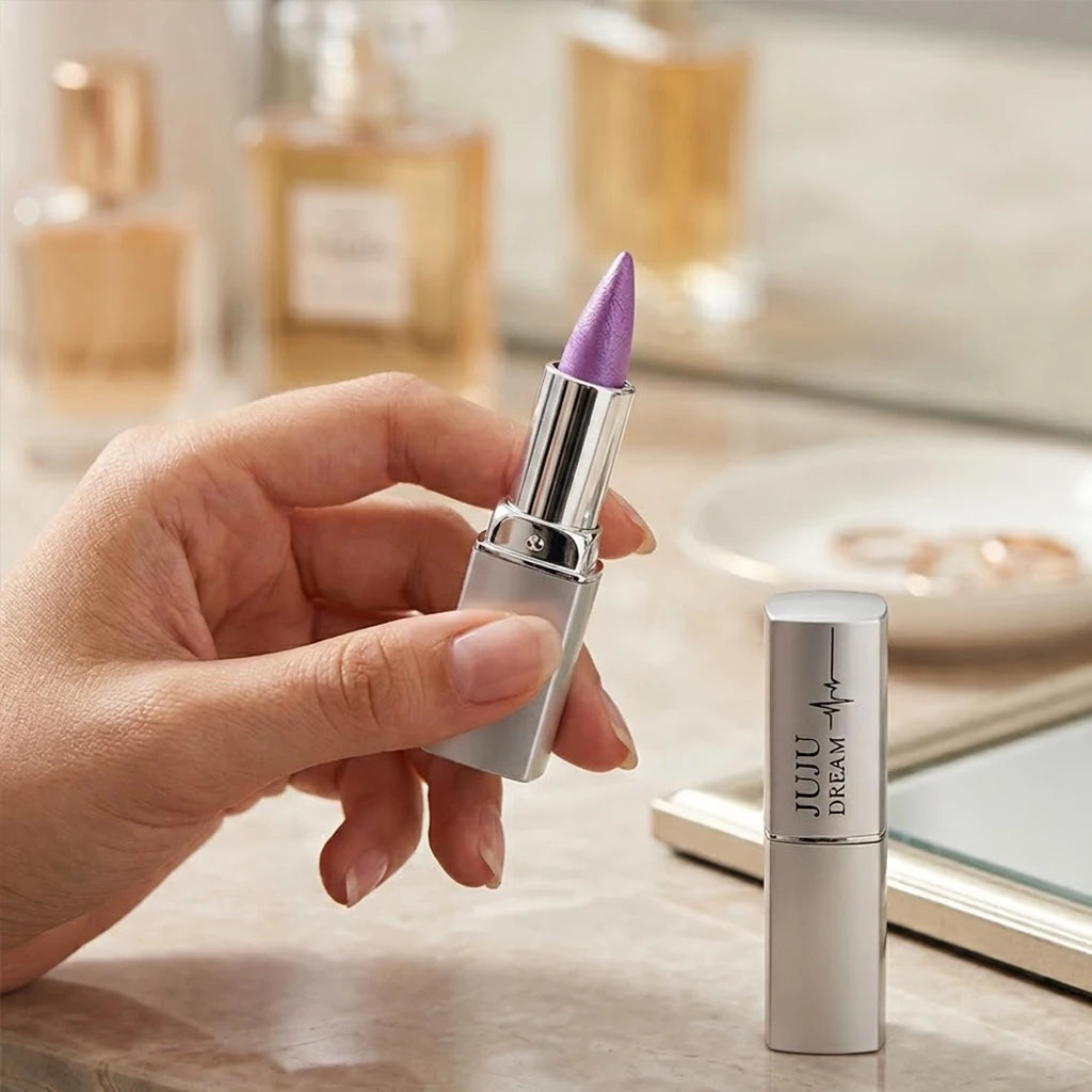 JUJU DREAM Sparkling Pink Lipstick High-shine Metallic Finish Smooth Qme