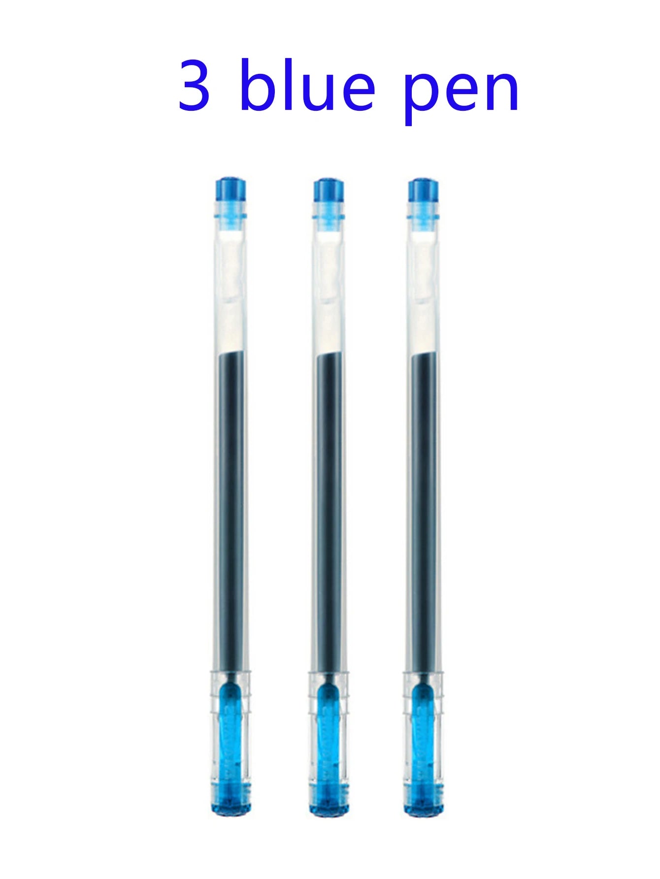 3/10pcs/mix Diamond tip Gel Pen,0.38mm Large-capacity Black/Blue/Red ink Exam Signing Writing School Office Supplie Stationery Qme 3 Pcs blue