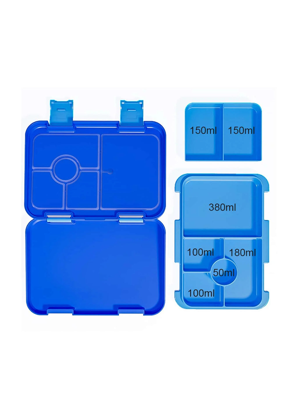 Large Capacity Double Button Lunch Box Divided Bento Detachable Easy Qme