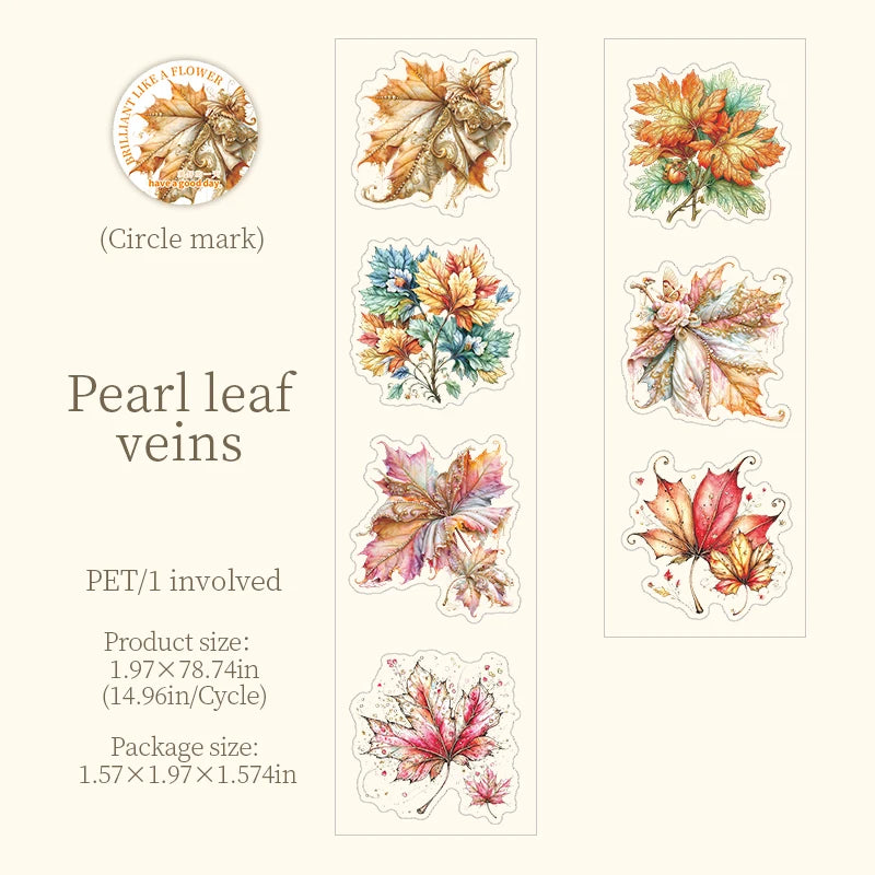 Autumn Vintage Floral Washi Tape, Background Collage Tape for Decorating Greeting Cards, Envelopes and Water BottlesAutumn Vinta Qme F