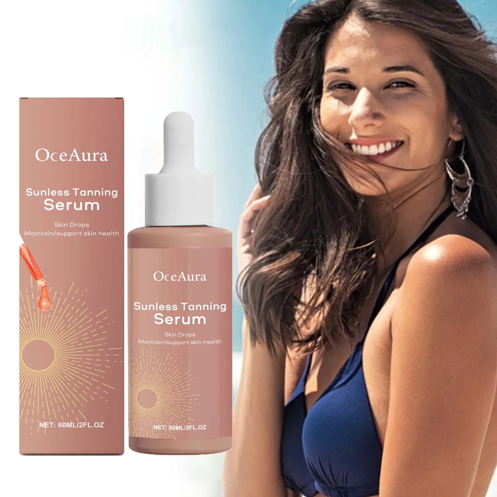 Herbal Sunless Tanning Essence Promote Melanin Production Natural Bronzer Moisturizer Against Sunburn Self Tanner Drops Liquid Qme