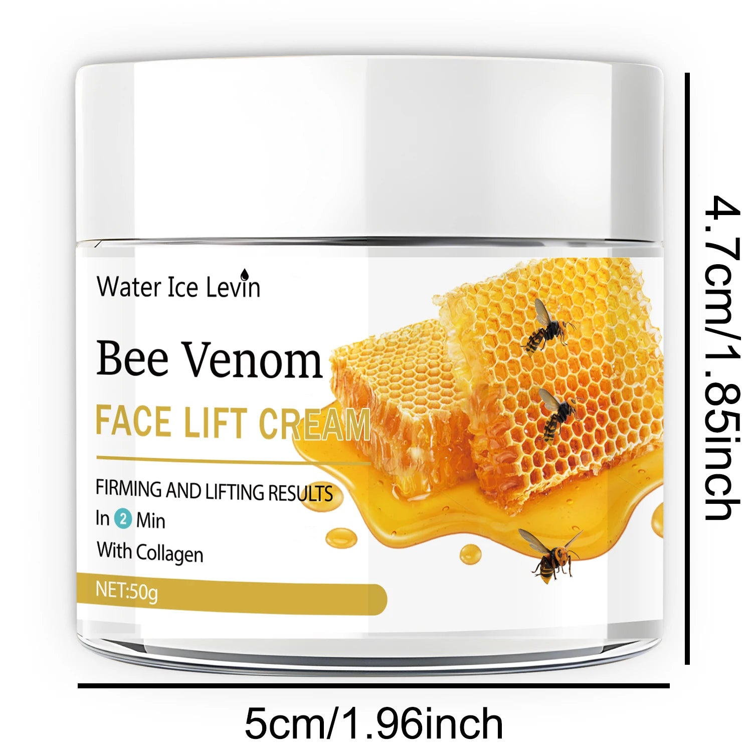 Bee Venom Skin Tightening and Lifting Cream, 50g - Moisturizes and Smooths Skin, Makes Skin Look Young and Radiant, Scented, Suitable for All Skin Types, Moisturizing Cream. | Glossy Skin Effect. Qme