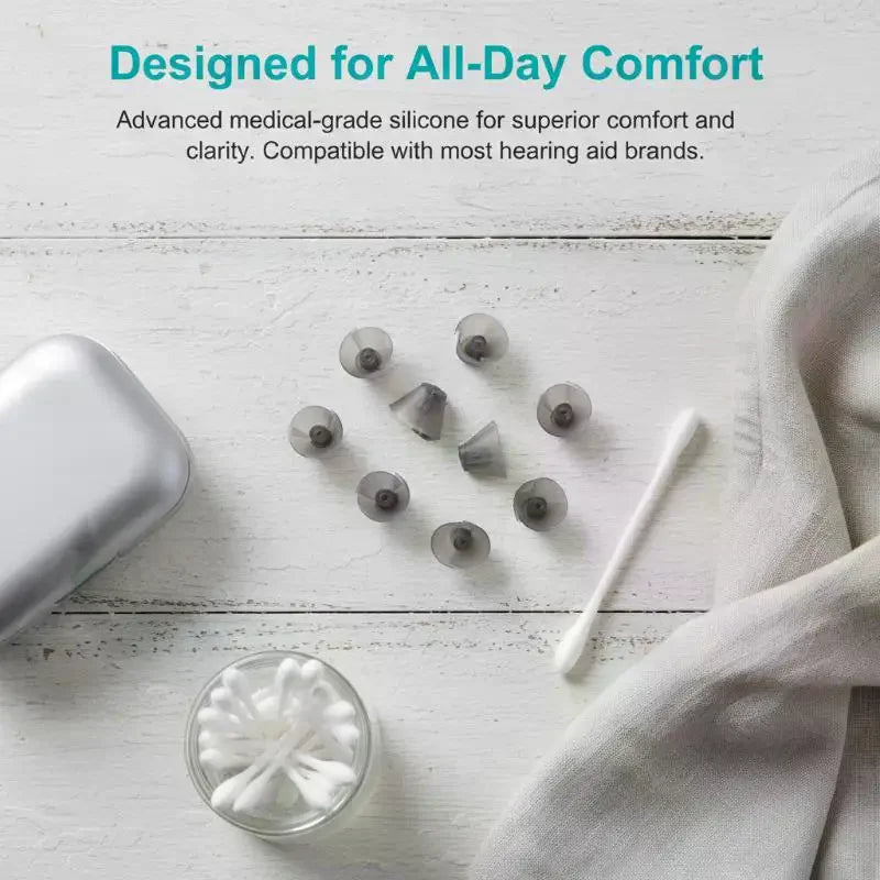 Hearing Aid Eartips Washable Detachable Static Soft Silicone Domes Qme