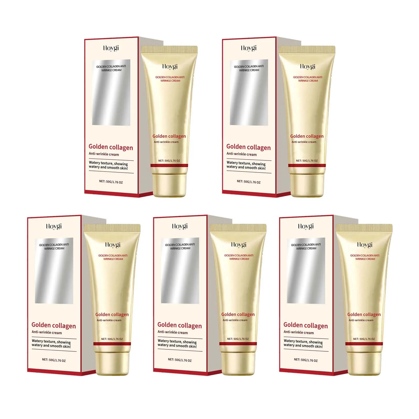 24k Gold Collagen Face Cream Lifting Firming Anti Wrinkle Fade Fine Lines Brightening Smooth Pores Hydrating Moisturizing Cream Qme 5 x 50g boxed