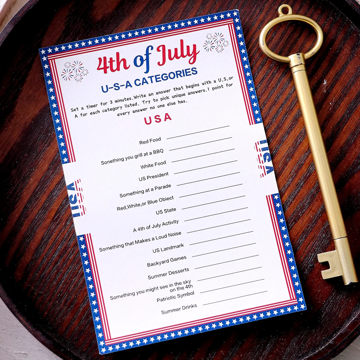 10 50Pcs Independence Day “Usa” Game Cards: Creative Independence Day Gifts and Board Games for Students—Party Supplies Qme