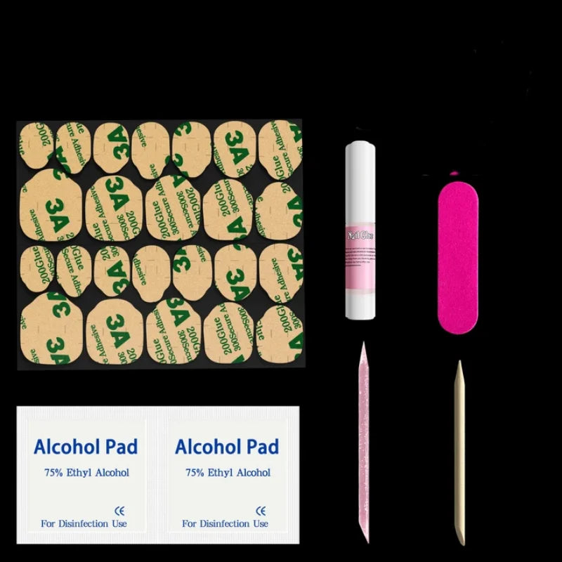 Reusable Nail Jelly Adhesive Tabs False Nail Glue Sticker Kit Press On Nail Application Tools Set DIY for Artificial Nails Qme