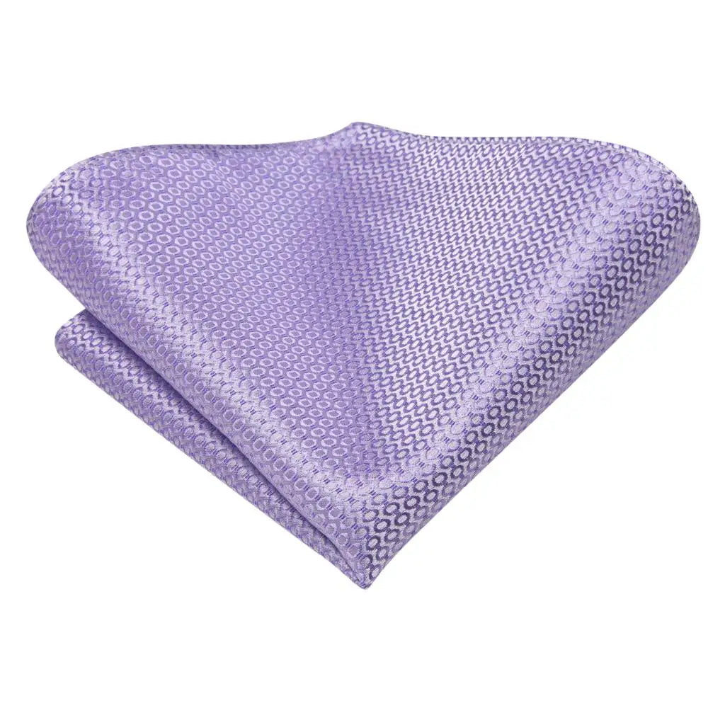 Hi-Tie Purple Silver Striped Silk Elegant Tie For Men Groom Wedding Men Necktie Pocket Square Cufflink Accessory Wholesale Qme