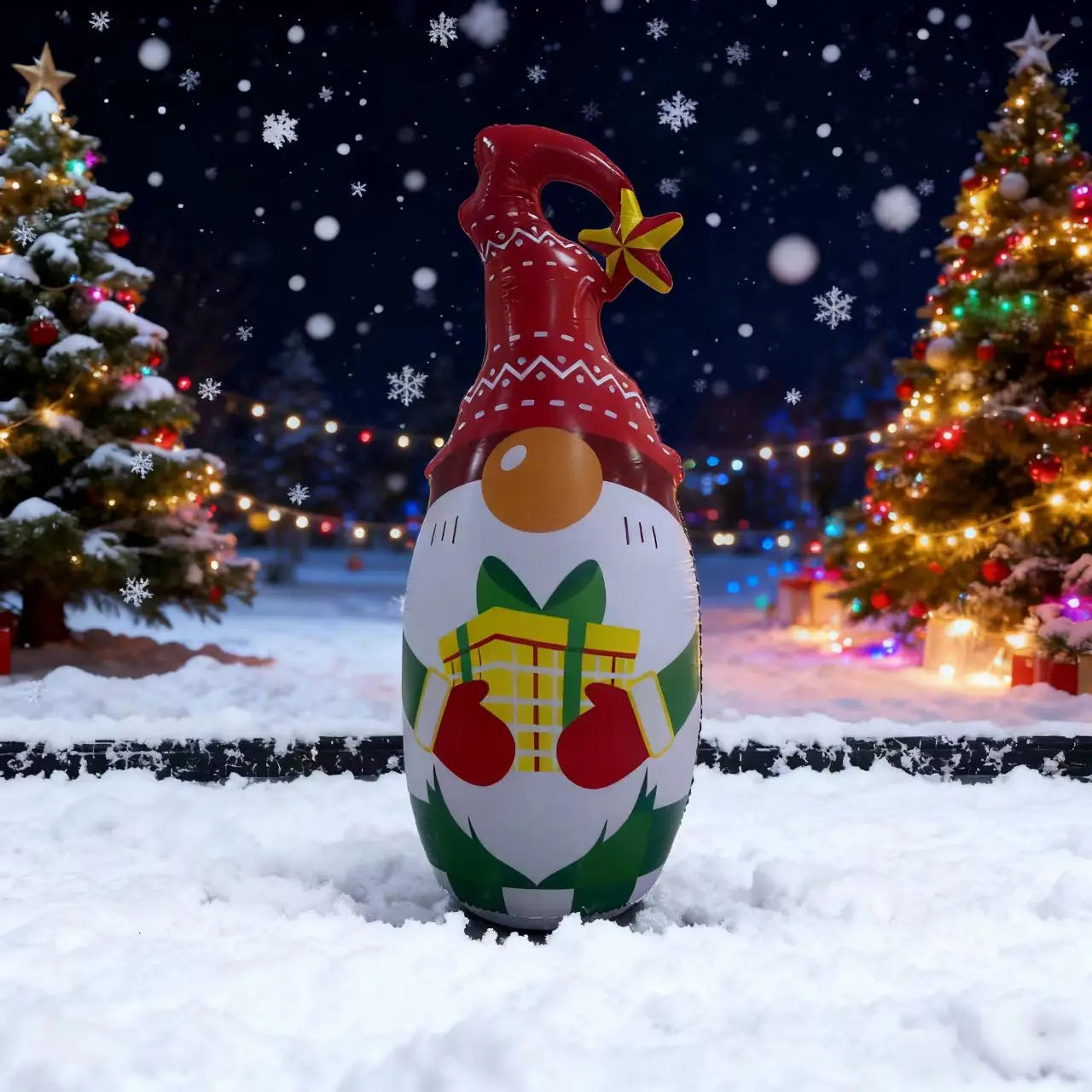 Inflatable Christmas Kit Glowing Yard Ornaments Holiday Decorations Christmas Ball Snowman Topple Gift Box Santa Claus Qme