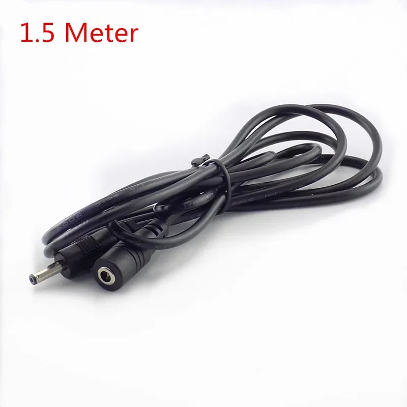 DC Extension Cable 1M 1.5M 3M 5M 3.5mm x 1.35mm Female to Male Plug for 5V 2A Power Adapter Cord Home CCTV Camera LED Strip Qme 1.5 meters