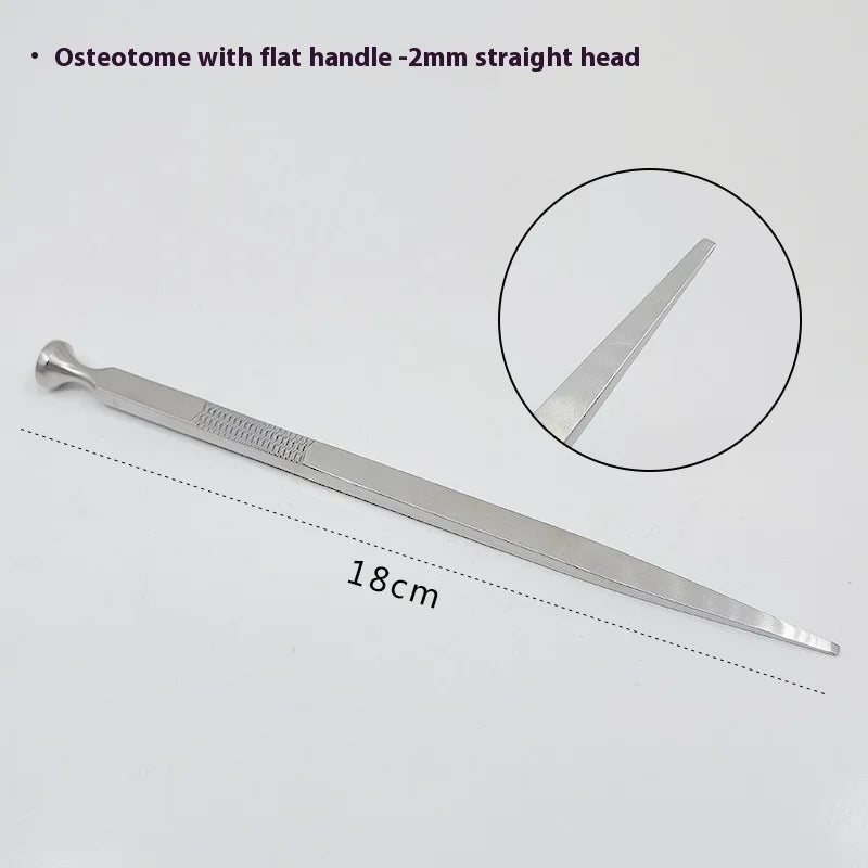 Stainless Steel Flat-handle Bone Chisel Dental Nasal Orthopedic Qme a