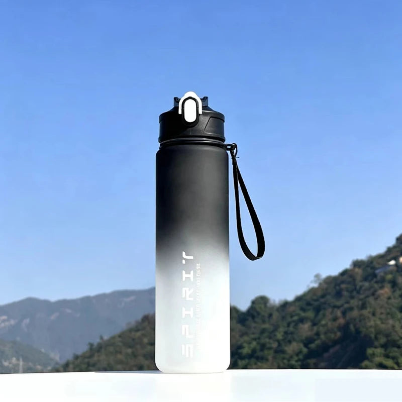 800ml Large Capacity Sports Water Bottle Leak Proof Colorful Plastic Cup Drinking Outdoor Travel Portable Gym Fitness Jugs Qme Black 800ml