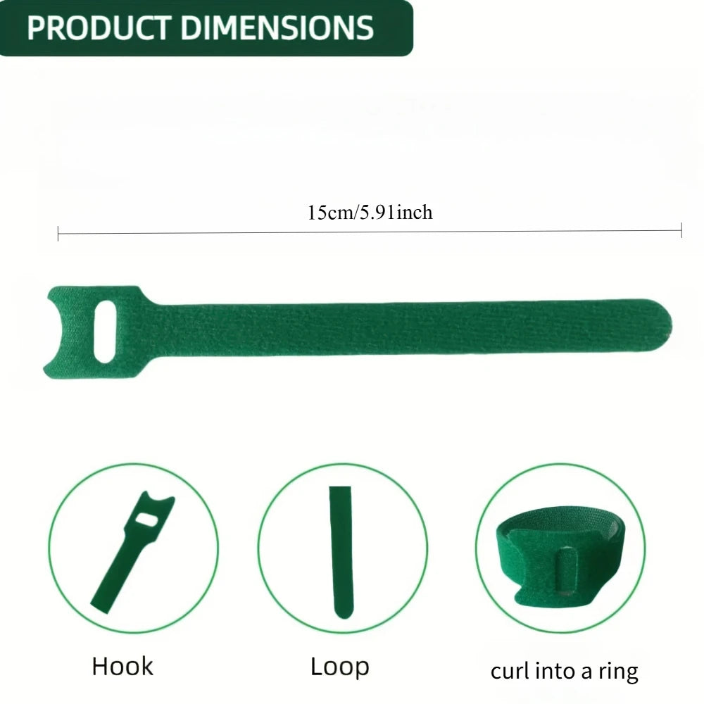 Reusable Hook And Loop Plant Fastening Ties 50/100Pcs Adjustable Non Slip Bands For Outdoor Green Plant Climbing Care Qme