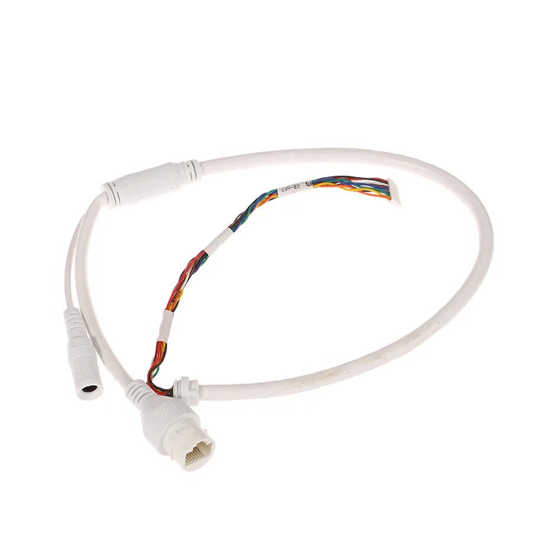 3PCS Network Camera Tail Cable 10 Pin 10 Core POE for Gun Dome Camera 10P10C Connector Cord Qme White