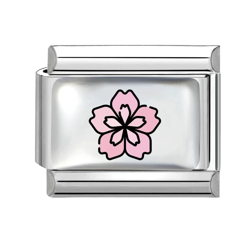 2026 Pink Love Heart Eyes OneArrow through the heart Italian Charms Link 9mm Sliver Modular Bracelet Stainless Steel DIY Jewelry Qme Style 13