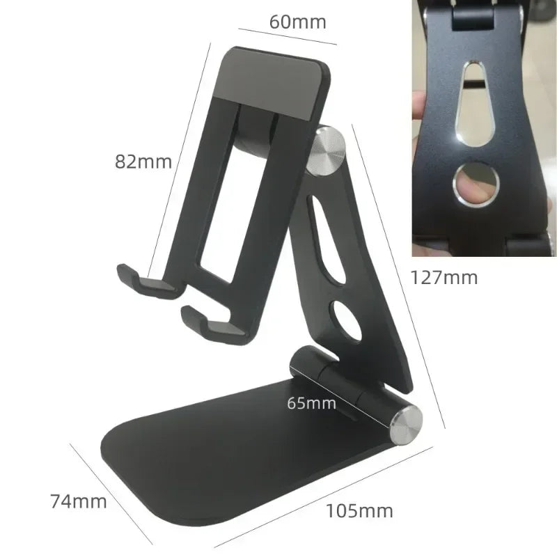 Portable Colorful Phone Holder Universal Cellphone Stand Durable Plastic Adjustable Folding Phone Holder Seat Storage Holders Qme P02 black