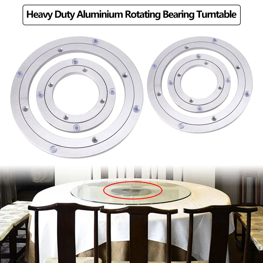 Heavy Duty Aluminum Alloy Lazy Susan Turntable Bearing Plate Rotating Base Round Dining Table Swivel Bearing Hardware Qme