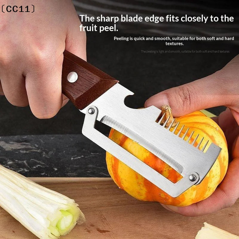 2-in-1 Stainless Steel Serrated Peeling Knife Premium Vegetable Qme