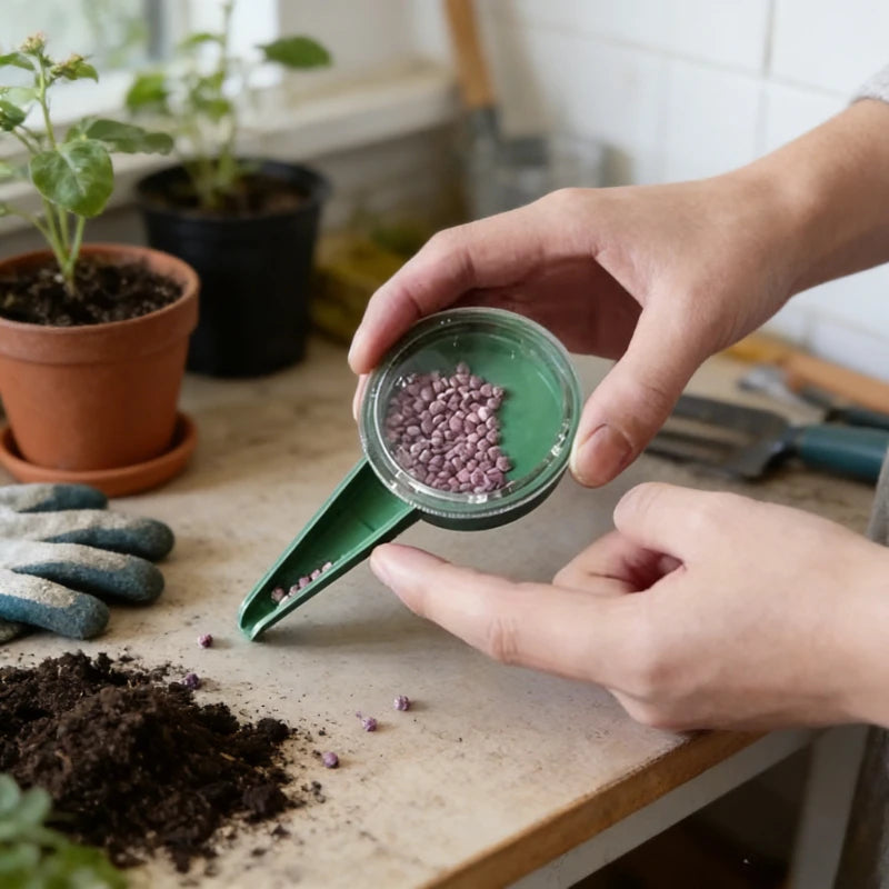 Multifunctional Adjustable Handheld Planter & Seed Sower, Garden Seeding Dispenser Tool for Various Seed Sizes Qme