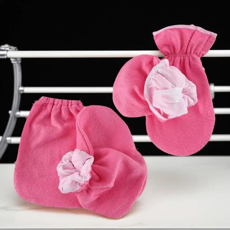 1 Pair Women's Insulation Care Gloves Flannel Elastic Opening Nail Qme