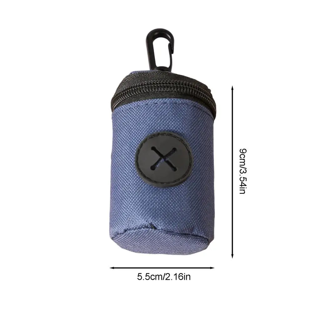 Dog Poop Bag Holder with Zipper Clip Small Pouch Pet Training Poop Bag Dispenser for Pet Puppy Small Medium Large Breed Home Qme Blue