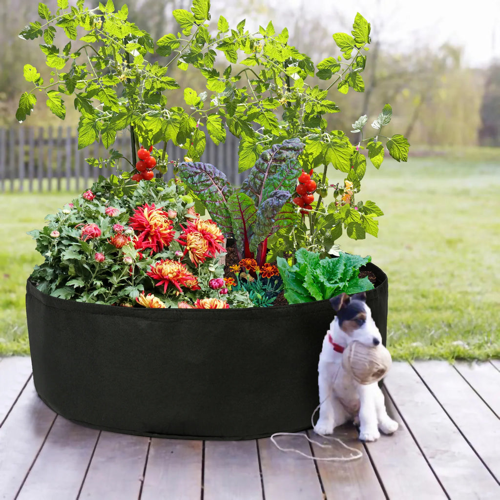 15 Gallon Black Small Felt Grow Bag 60×20cm 1mm Thick Garden Planting Container Bag for Outdoor Gardening Vegetable Flower Qme