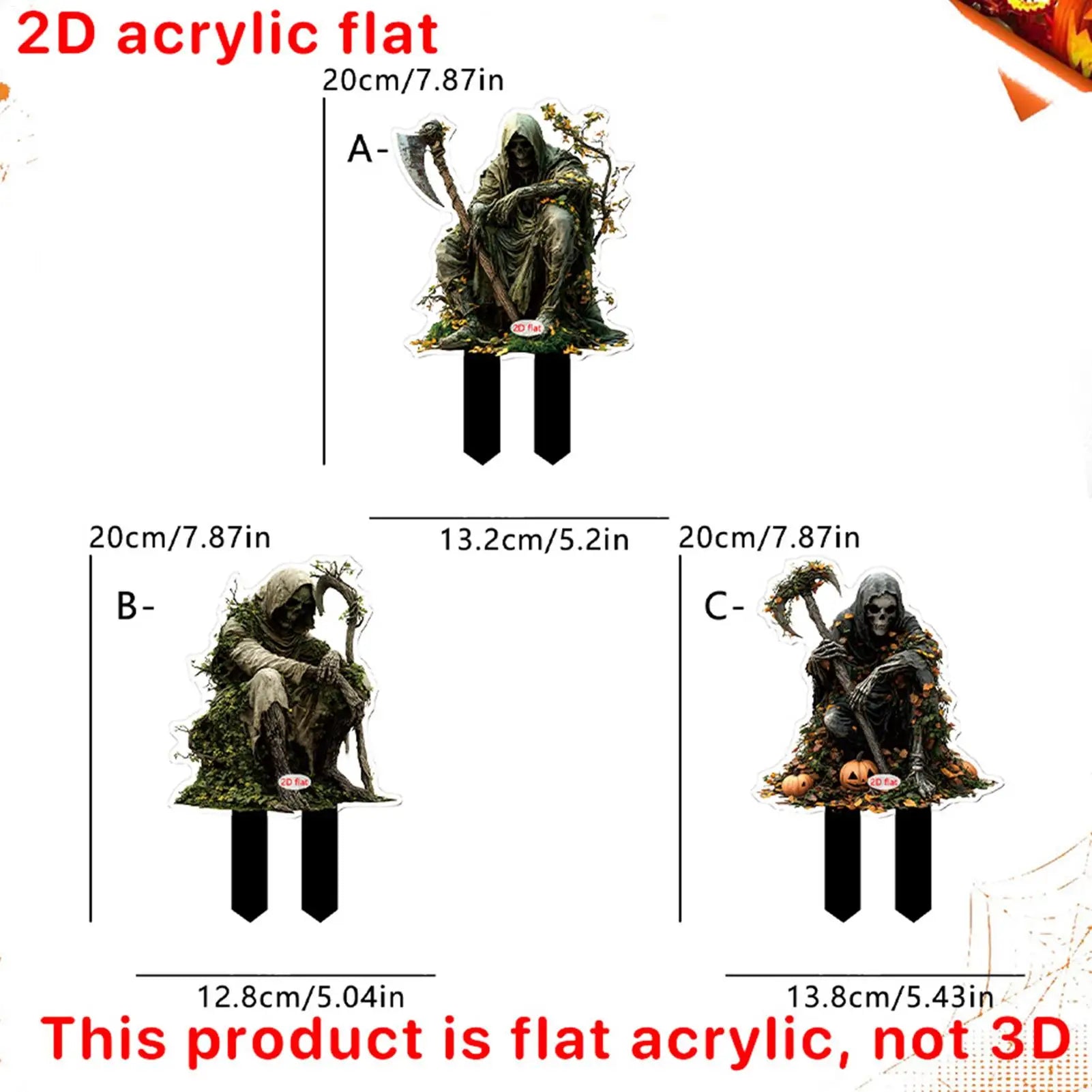 Halloween Yard Stakes Decorative Garden Stakes For Halloween Decor 2D Acrylic Scary Outside Decor Signs For Porch Patio Backyard Qme