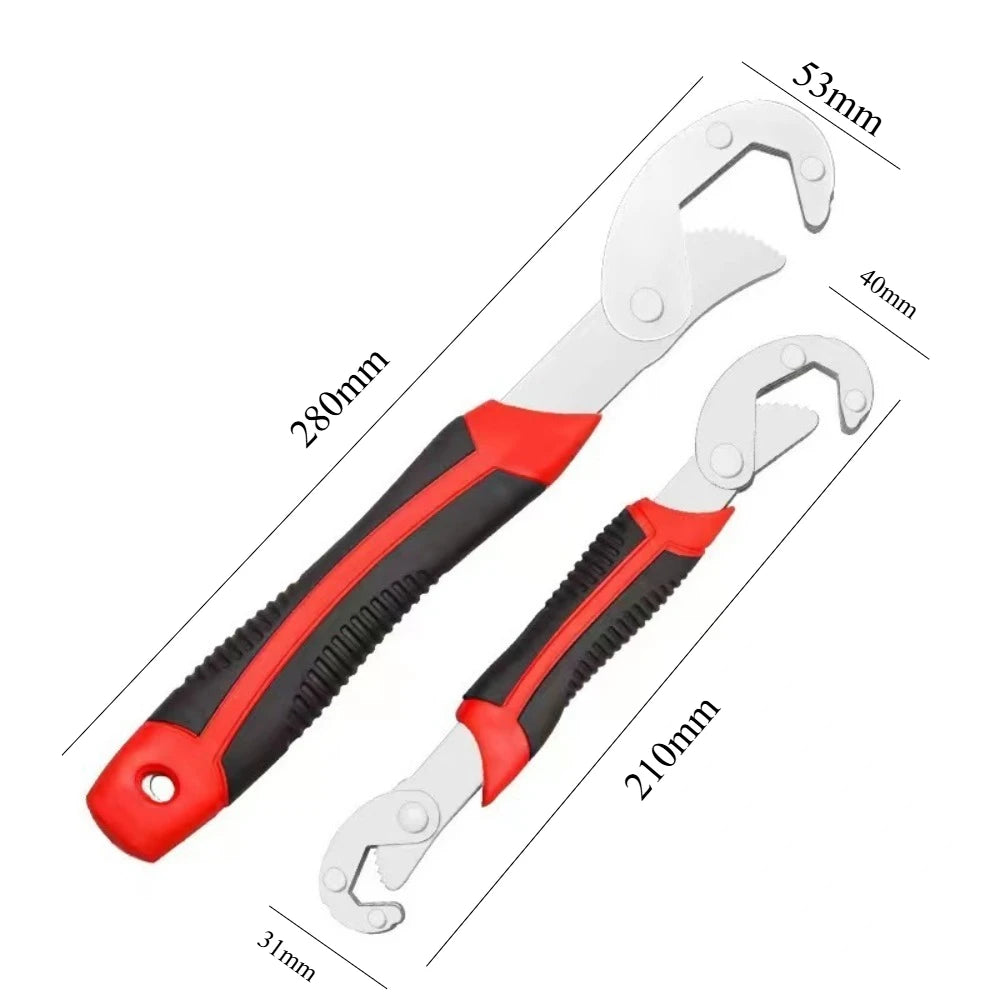 2Pcs Universal Adjustable Wrench Set Dual Head Multi-function Spanner 6-32mm Non-slip TPR Handle For Pipe Auto Household Repair Qme