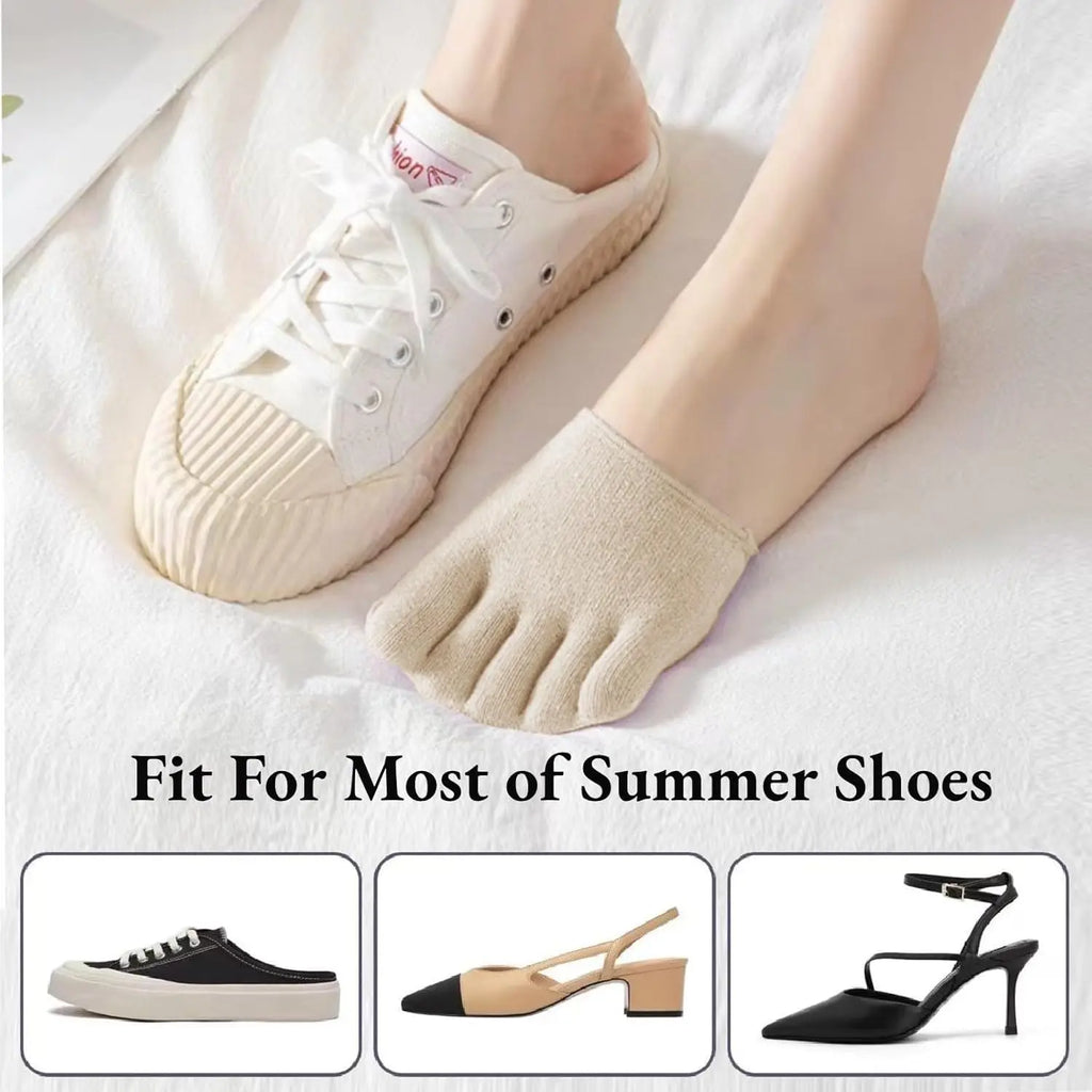 Summer Five Finger Half Palm Socks, Forefoot Pad, Invisible High-Heeled Socks, Non Slip Foot Pads, Split Toe Socks Qme
