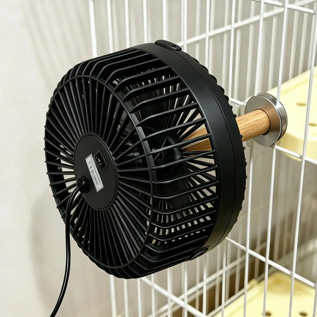 Pet Crate Fan 2-Speed USB Charging Cage Mount Quiet Bird Cage Crate Air Cooler Fan For Dog Duck Hamster Small Animal Lovebirds Qme