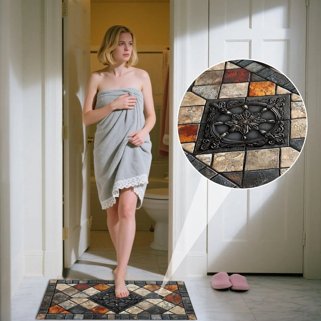 Retro Rug Anti-slip Doormat Kitchen 20x32 Inch Soft Square Home Decor Qme