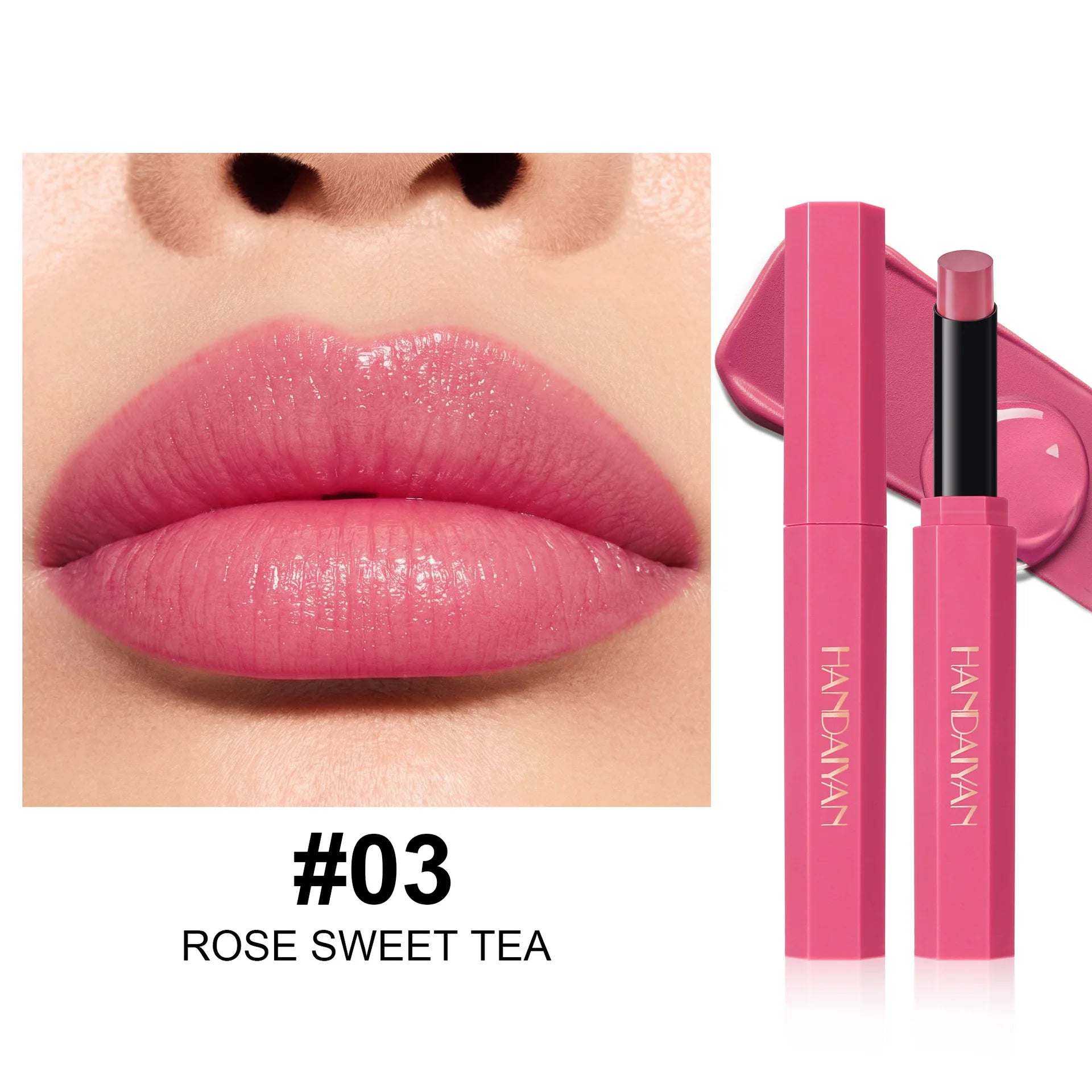 Sparkling Grapefruit Lipstick Non Fading Waterproof Long Lasting Moisturizing LipGloss Creamy Smooth Highly Pigmented Lip Makeup Qme 03