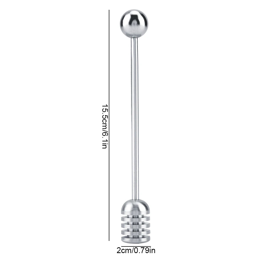 15.5cm Honey Stick Spoon Solid Honey Dipper 304 Stainless Steel Honey Dipper Drizzler Stirrer Spoon Mixing Stick Tool Qme