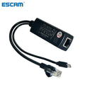 ESCAM 2.5KV Anti-interference Power Over Ethernet 48V To 5V 2.4A 12W Active POE Splitter Micro USB Plug for Raspberry Pi CCTV Qme China Mainland 2pcs Micro USB