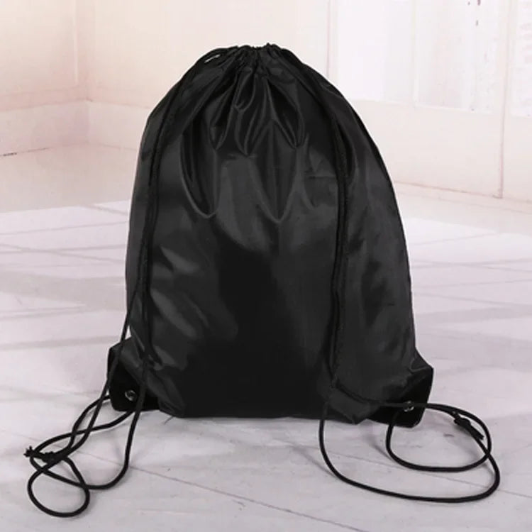 Waterproof Gym Bag Drawstring Sack Fitness Travel Outdoor Backpack Qme Black